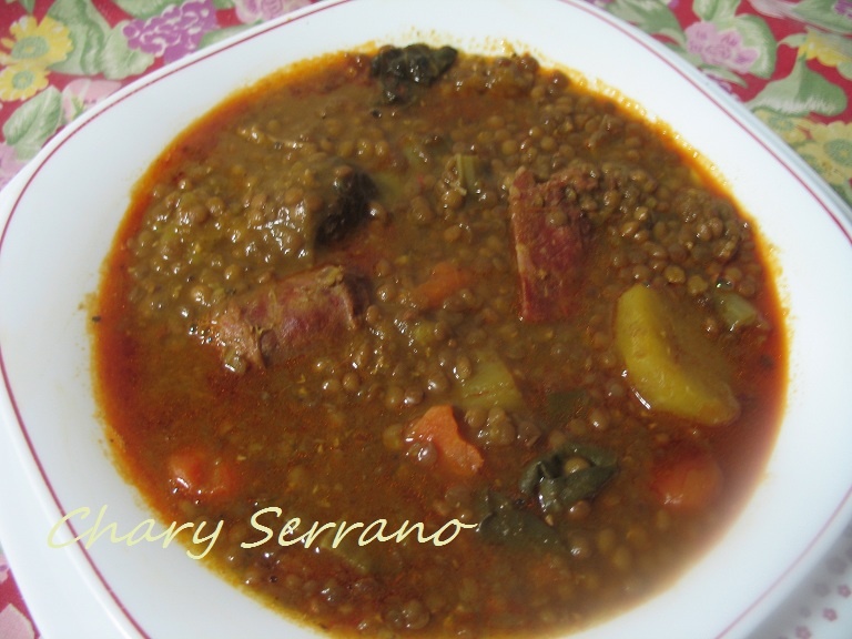 GUISO DE LENTEJAS CON ACELGAS Y CALABAZA