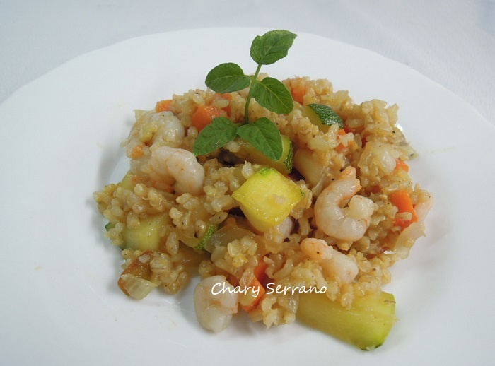 COUS COUS CON HORTALIZAS Y GAMBAS