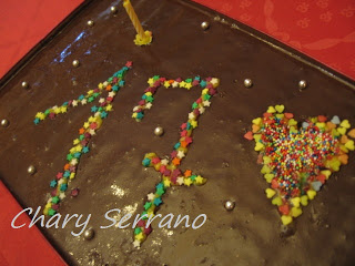 Tarta de galletas, naranja y chocolate