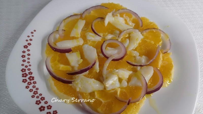 PICADILLO DE BACALAO Y NARANJAS