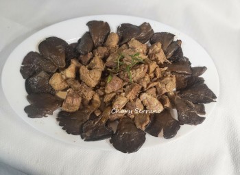 Puntas de solomillo con setas cultivadas