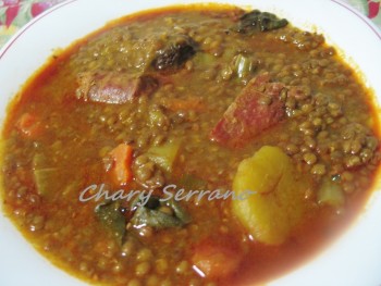 GUISO DE LENTEJAS CON ACELGAS Y CALABAZA