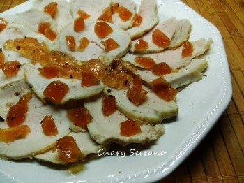 Lomo de cerdo al horno, con gelatina de brandy