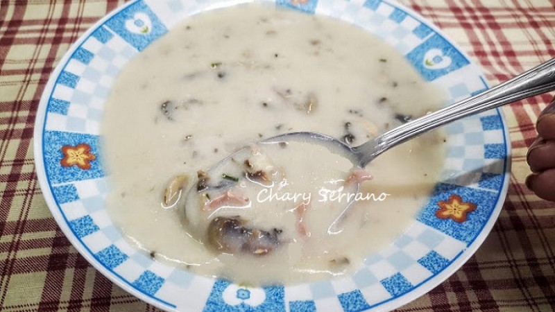 CREMA FÁCIL DE CHAMPIÑONES CON JAMÓN