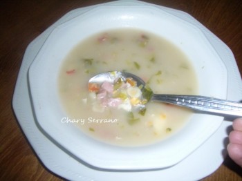 SOPA DE VERDURAS CON JAMON
