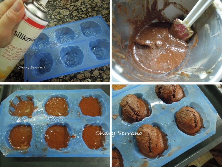 Bizcochitos de chocolate y naranja en forma de rosa