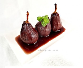 Peras al vino tinto sin azúcar