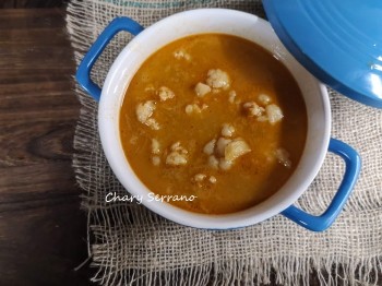 sopa de ajo y coliflor al pimentón