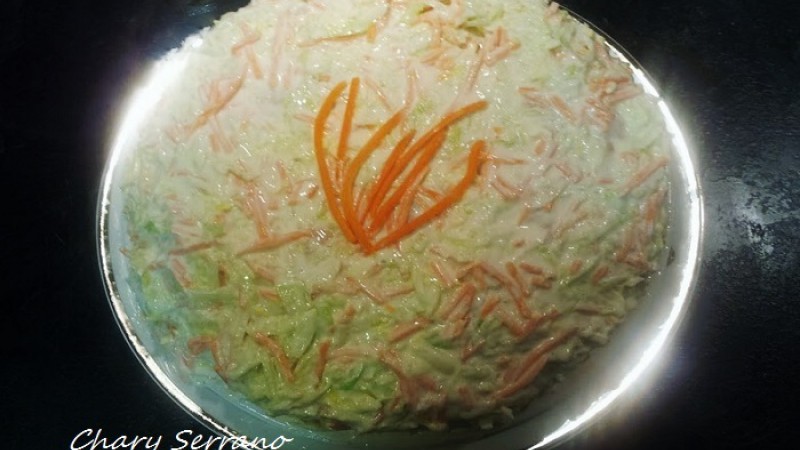 TARTA SALADA RELLENA DE ATÚN, HUEVO Y HORTALIZAS