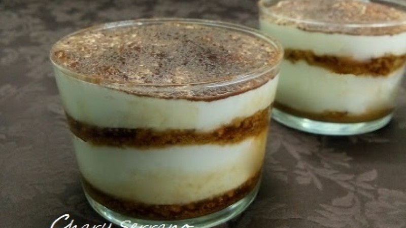 VASITOS DE TIRAMISÚ LIGERO, sin azúcar