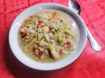 SOPA DE COL CON ARROZ