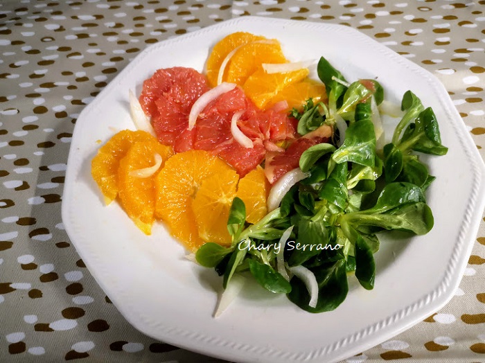 Ensalada de naranja, pomelo y canónigos Mi cocina y otras cosas