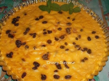 TARTA-FLAN CON PASAS , Sin azúcar
