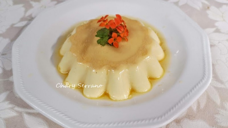 Flan de naranja sin huevo, sin horno, muy fácil.