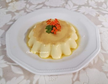 Flan de naranja sin huevo, sin horno, muy fácil.