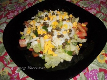 ENSALADA CON MAIZ Y ALCAPARRAS