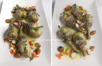 Alcachofas confitadas en Aove con hierbas