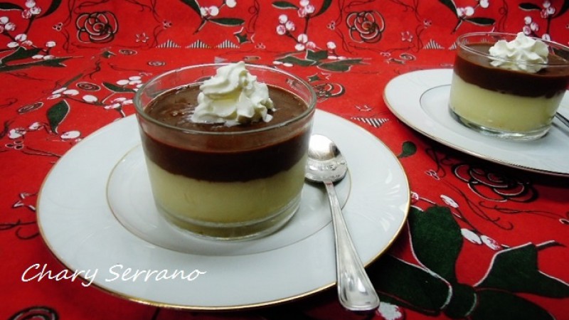 VASITOS DE CREMA DE VAINILLA Y CHOCOLATE