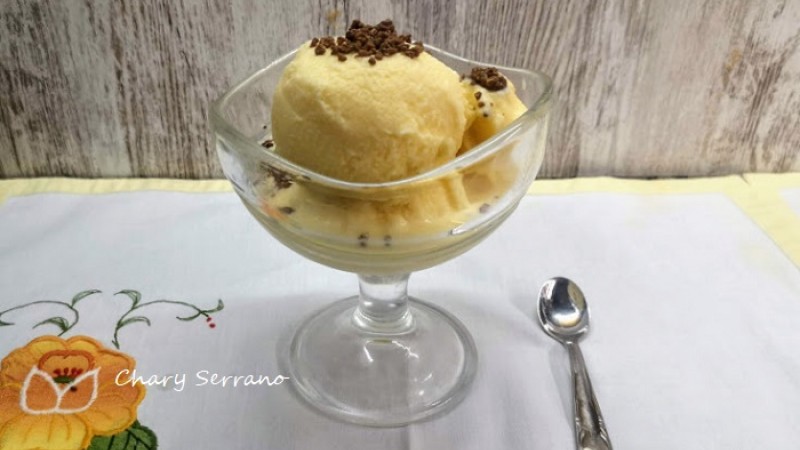 Helado casero de aceite de oliva virgen extra, sin azúcar