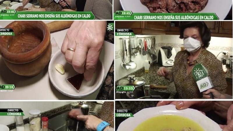 Albóndigas en caldo. tradicionales de Córdoba (España)