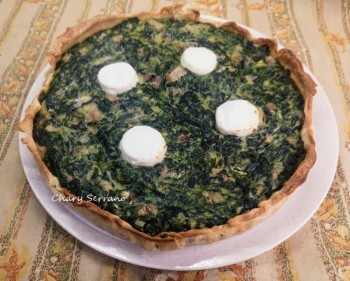 Quiche de espinacas, calabacín y queso de cabra