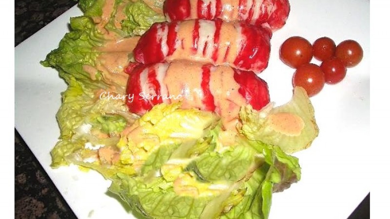ENSALADA CON COLAS DE LANGOSTA (SURIMI)