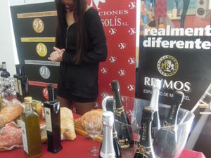 Y la atracción para todos los viandantes: en la fachada de la Diputación de Córdoba, un corralito con ovejas merinas