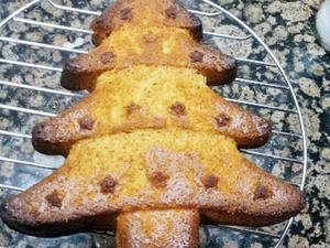 BIZCOCHO GLASEADO EN FORMA DE ABETO