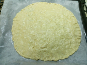 PIZZA CON CHAMPIÑONES Y PAVO