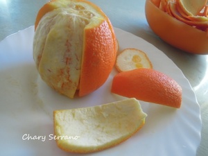 TIRITAS DE NARANJAS CONFITADAS, Y CON CHOCOLATE