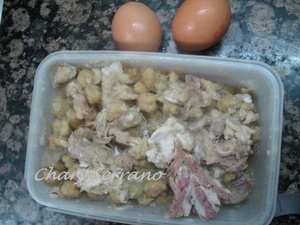 TORTILLA DE GARBANZOS Y CARNE