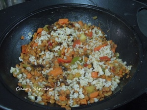 LENTEJAS CON ARROZ Y VEGETALES