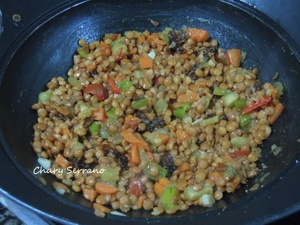 LENTEJAS CON ARROZ Y VEGETALES