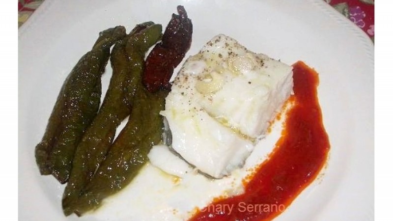 BACALAO EN SU JUGO CON PIMIENTOS