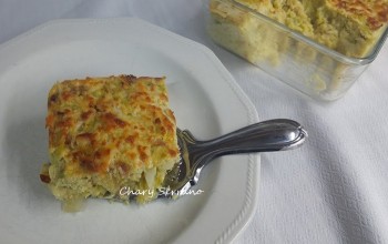 Pastel de coliflor gratinado con patatas y huevo