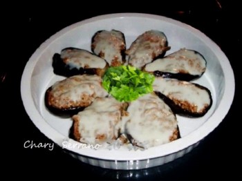 BERENJENAS RELLENAS DE CARNE, DE DIETA