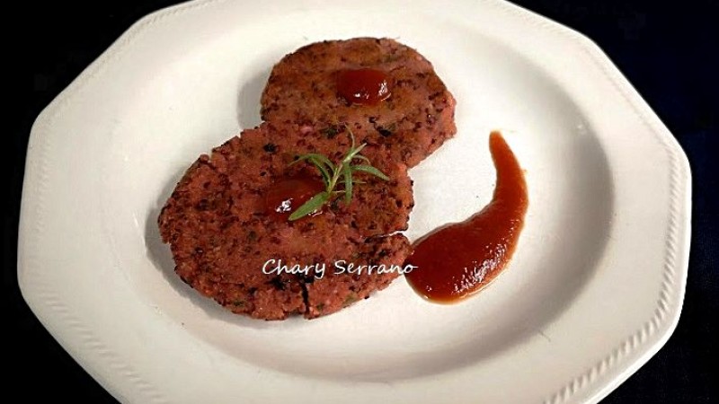 Hamburguesas de remolacha, lentejas y avena