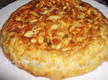 TORTILLA DE GARBANZOS Y CARNE