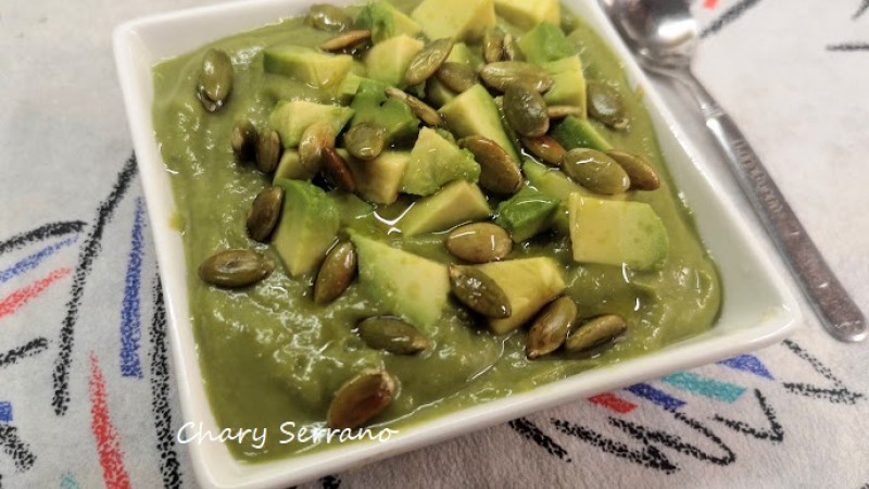 Crema fría de aguacate y calabaza