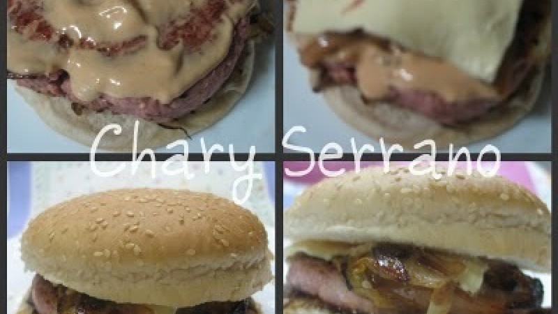 HAMBURGUESA CON CEBOLLA Y TOMATE