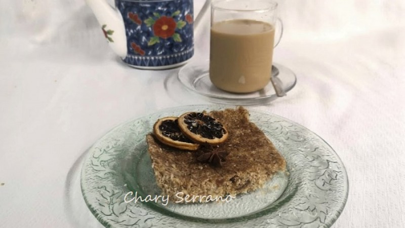 Pastel de limón negro y vino P. X. sin azúcar, sin harina