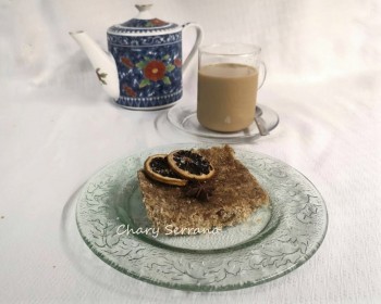 Pastel de limón negro y vino P. X. sin azúcar, sin harina