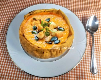 Crema de calabaza asada vegana