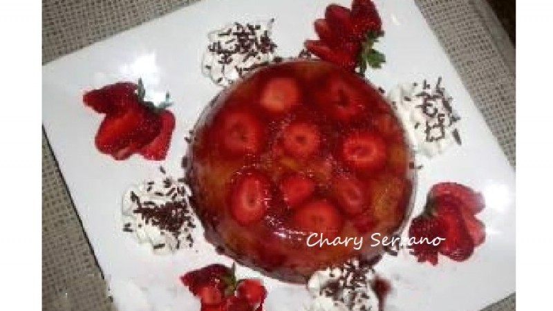 PASTEL DE GELATINA DE FRESAS Y NARANJA, LIGHT . HEMC #47