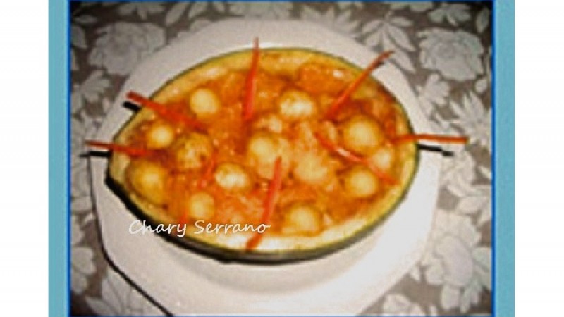 MELÓN RELLENO DE NARANJA. Sin azúcar #Hemc26