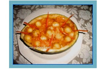 MELÓN RELLENO DE NARANJA. Sin azúcar #Hemc26