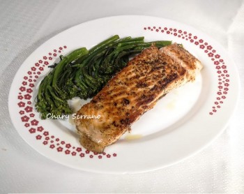 Lomo de salmón a la plancha con Bimi