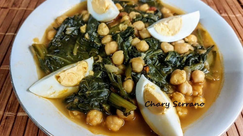 Potaje con garbanzos, verduras y huevo duro Mi cocina y otras cosas