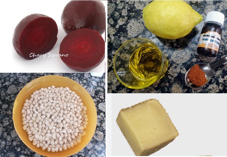 hummus de garbanzos y remolacha