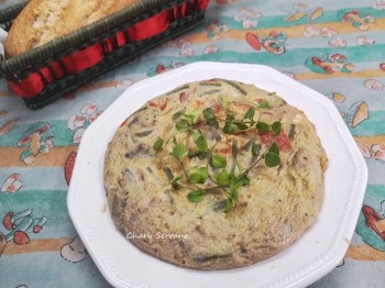 Tortilla saludable de verduras y setas